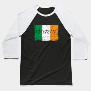 Respect on IRISH Worn Flag Baseball T-Shirt